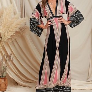Montecito Black Print Maxi Dress